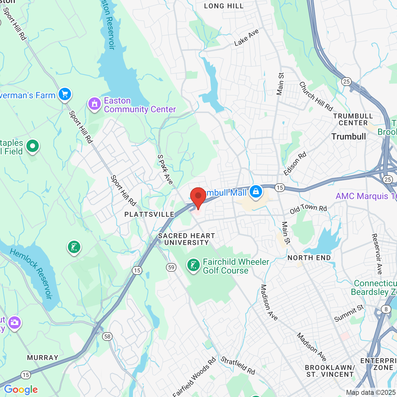 Google map image of our location in 5520 Park Ave Trumbull, CT